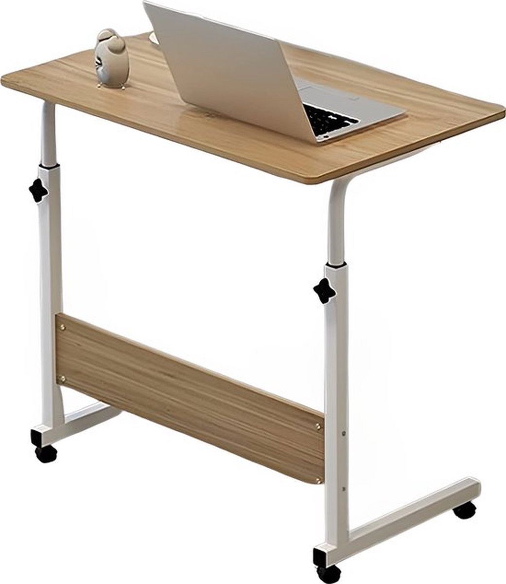Borvat® IBBO® - Bijzettafel - Laptop Tafel - Bedtafel - Bureautafel - Computertafel -Laptoptafel - Verstelbaar bureau - Hout - 80x40 cm