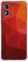Shockproof Case geschikt voor Geschikt voor Motorola Moto E13 Polygon Red