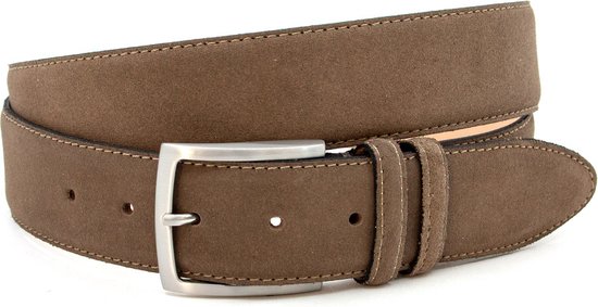 Thimbly Belts Suede broekriem taupe - heren en dames riem - 4 cm breed - Taupe - Echt Suede leer - Taille: 100cm - Totale lengte riem: 115cm