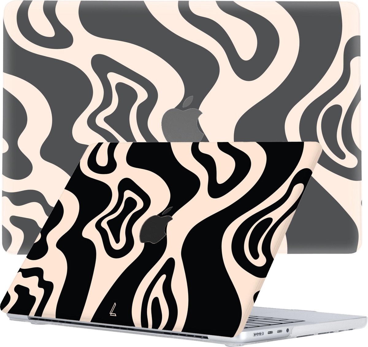 Lunso Geschikt voor MacBook Pro 14 inch (2021-2023) cover hoes - case - Vanilla Swirl