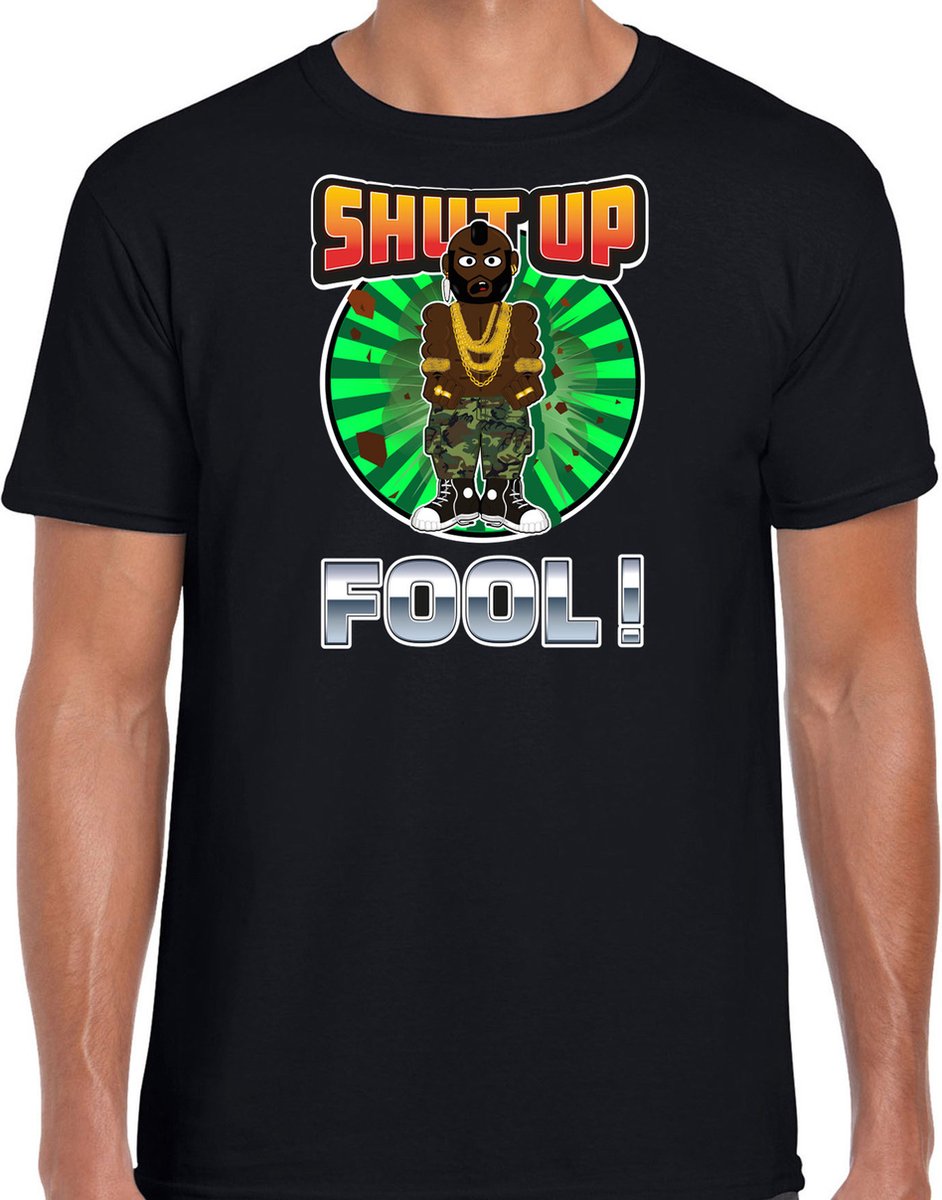 Bellatio Decorations Verkleed t-shirt voor heren - BA baracus - a team - tv serie - Shut up fool! XXL