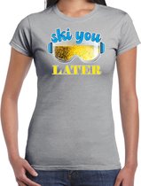 Bellatio Decorations Apres ski t-shirt voor dames - ski you later - grijs - bier/beer - wintersport L