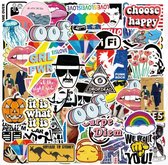 Daily Essentialz Coole Stickers - Skate stickers - Skateboard Stickers - Skates -Graffiti Stickers - Stickers - Stickers volwassenen - Stickers Kinderen - Bullet Journal Stickers - Stickers Laptop - 50 stuks