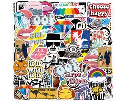 Daily Essentialz Coole Stickers - Skate stickers - Skateboard Stickers - Skates - Graffiti Stickers - Stickers - Stickers volwassenen - Bullet Journal Stickers - Merk Stickers - 50 stuks