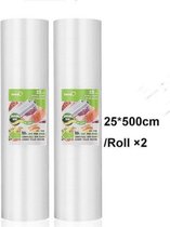 Velox Vacuümrollen - Vacuumzakken Voedsel - Vacuumfolie - 2 stuks - 25x500 cm - Incl. Mini Sealer cadeau