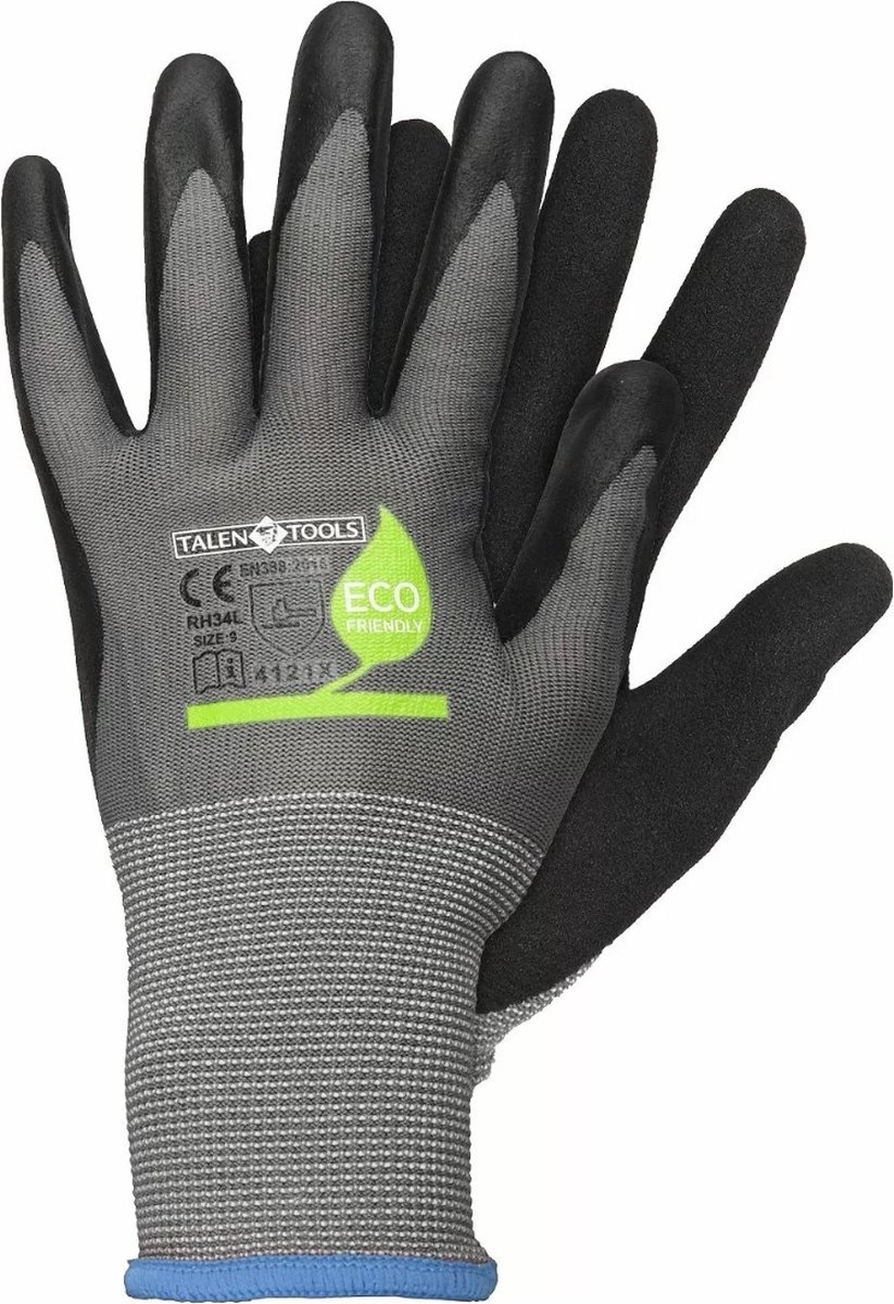Talen Tools - Werkhandschoenen - Gerecycled - ECO Friendly - Latexcoating - Maat L