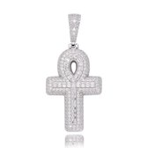 Juwelier Zwartevalk zilveren (gerhodineerd) ankh kruis hanger - 24.251