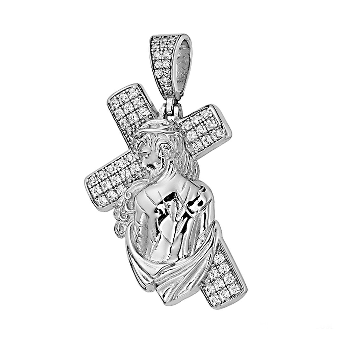 Juwelier Zwartevalk zilveren (gerhodineerd) kruis hanger - 24.239