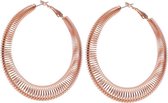 Behave Oorbellen - oorringen - spiraal - dynamisch design - rosé kleur - dames - 6 cm