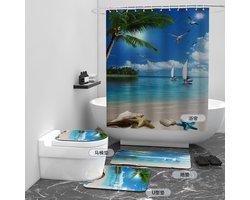 Floraweg Douchegordijn,Shower Curtain,badgordijn,badkamergordijn,Stil landschap,-topkwaliteit - digitale printen -Anti Schimmel - Inclusief 12 ringen -met 12 stuks douchegordijnhaken – Waterdicht -Wasbaar- Polyester - 180x200 cm