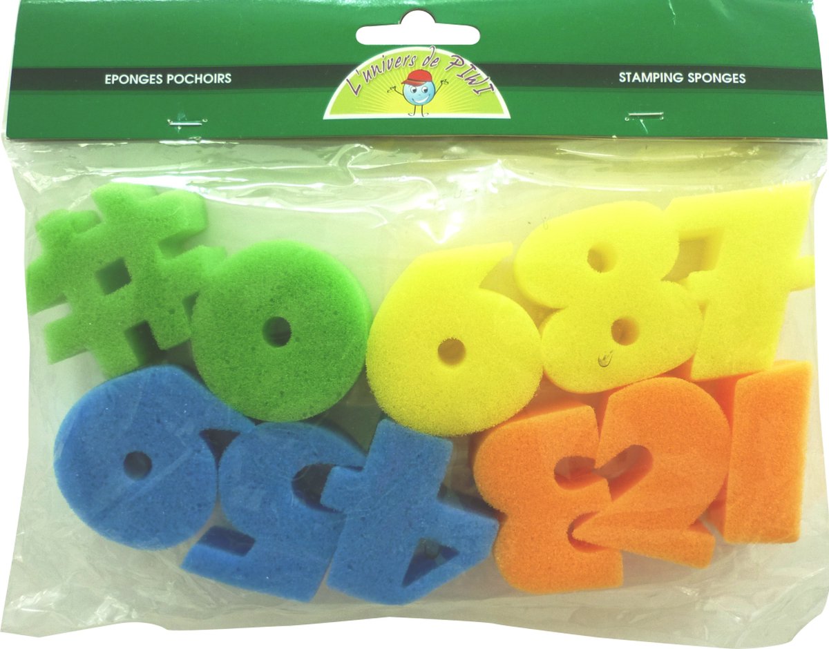 Graine Creative GC Cijfer Sponzen 5 cm 10 stuks