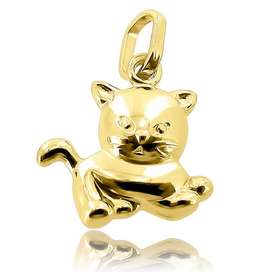 Juwelier Zwartevalk 14 karaat gouden kitten hanger - 14.101.134