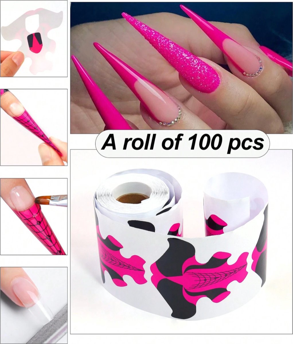Goedkoopste GUAPÀ® Gel en Acryl Nagel Sjablonen | Nagel verlenging | Nail Forms | Acryl nagels | BIAB | Builder Gel | French Manicure | Stiletto Nagels | 100 pcs sjablonen Roze