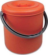 Afvalbakje - 'Eureka' - afvalscheiding - 25 liter - deksel - afsluitbaar - oranje - hengsel