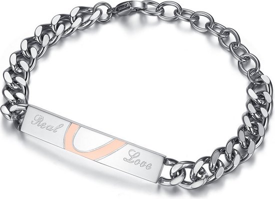 Anello da 6 mm His & Hers / Real Love conc uore, per coppie e
