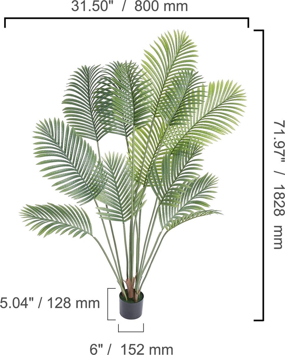 Kunstmatige Hoge Plant - Veilig PE Materiaal - Anti-Tip Tilt Bescherming - Onderhoudsarme Plant Voor Thuis - Soort 3
