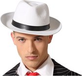 Atosa Carnaval verkleed hoed voor een Maffia/gangster - wit - polyester - heren/dames