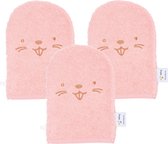 Nifty Washandjes - Baby Washandjes - Set van 3 - Dier - Roze Glamour