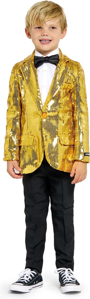 Suitmeister Sequins Gold - Gouden Blazer - Glimmend Jasje - Outfit Voor Carnaval - Goud - Maat: XL