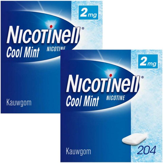 Nicotinell Kauwgom Cool Mint 2mg - 2 x 204 stuks