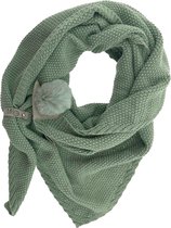 LOT83 Sjaal Jo - Vegan leren sluiting - Omslagdoek - Ronde sjaal - Groen - 1 Size fits all