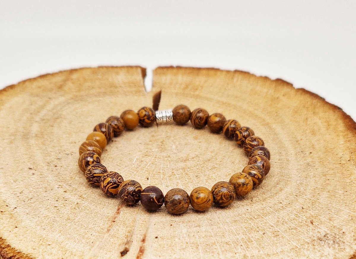 Miunpri 2 stuks natuurstenen armband voor dames, 8 mm stenen