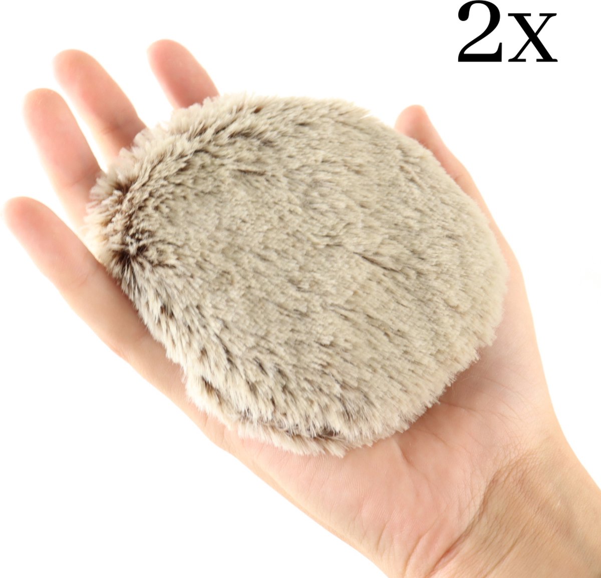 Goedkoopste MARBEAUX Handwarmers Magnetron - 2 stuks - Herbruikbaar - Pittenzak - Bruin - Faux - Fur