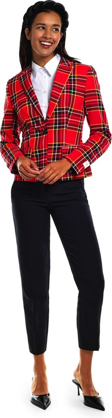 OppoSuits Lumberjackie - Blazer pour femme - Noël de Noël - Rouge - Taille : UE 46