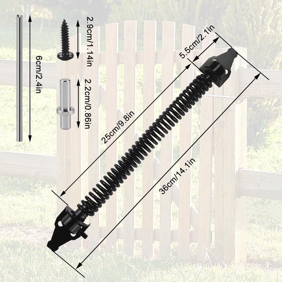 Automatische deursluiter, instelbare tuindeursluiter, deursluiter met 4 schroeven en instelhendel, deursluiter, automatische buffer gesloten, voor thuis, kantoor, slaapkamer