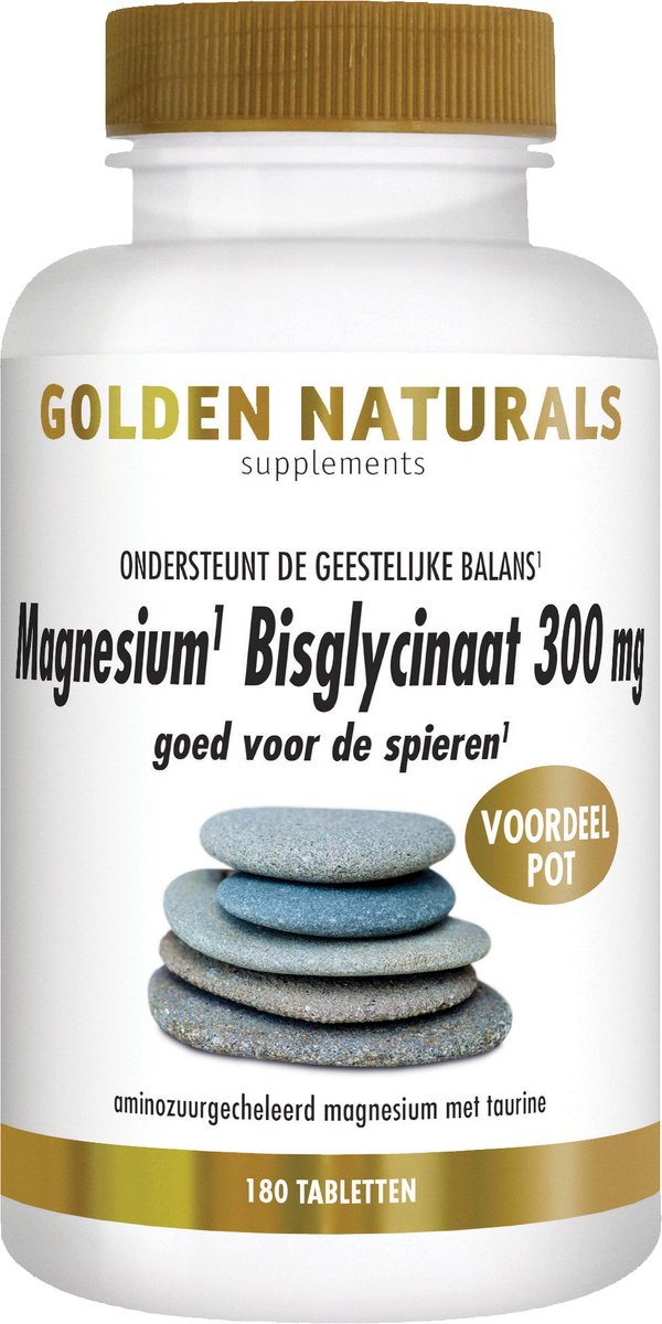 Goedkoopste Golden Naturals Magnesium Bisglycinaat 300mg (180 veganistische tabletten