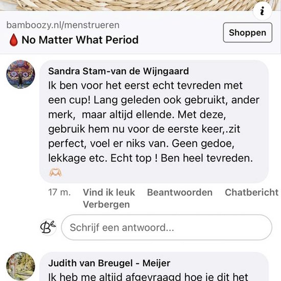 Bamboozy Menstruatiecup Maat L Herbruikbare Menstruatie Cup Period Menstrueren Zero Waste