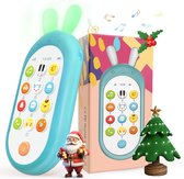 Montessori Baby mobiele telefoon speelgoed, Elektronisch leren smartphone speelgoed, Interactief Educatief Mobiel Geluid Speelgoed, Kerst Cadeau voor kinderen Peuters jongens en meisjes 6+ maanden - Blauw