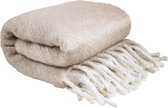Return to Sender | Sand Beige - Zachte handgewoven plaid 130 x 170 cm - Duurzaam én hoogwaardig handdoek- Luxe én bewust - hamamdoek - picknick