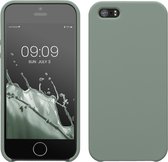 kwmobile telefoonhoesje geschikt voor Apple iPhone SE (1.Gen 2016) / iPhone 5 / iPhone 5S - Hoesje met siliconen coating - Smartphone case in Regenwashed groen