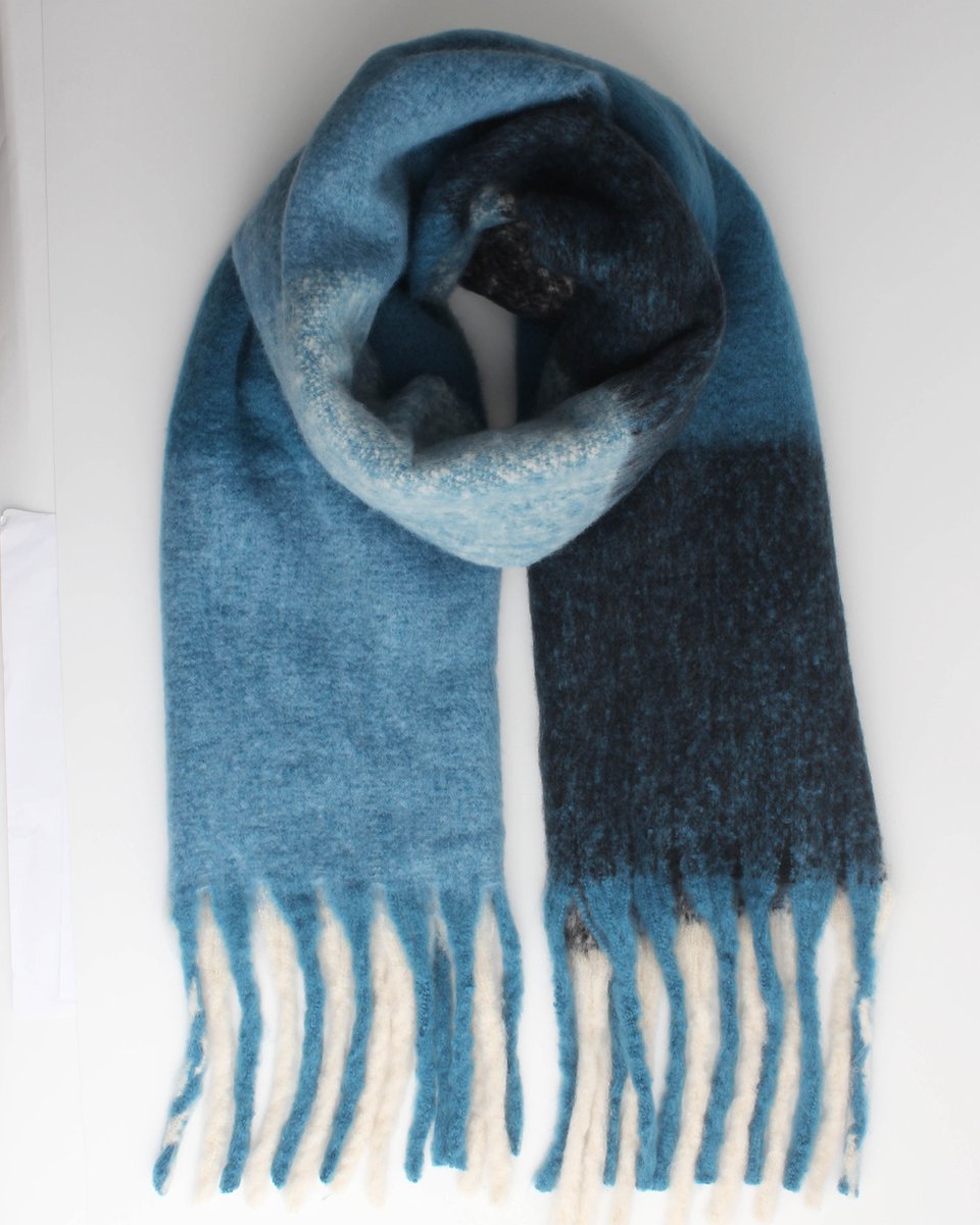 Sabrina scarf- Accessories Junkie Amsterdam- Geweven- Geblokt- Dames- Viscose sjaal- Lang- Winter- Multi kleur- Bauw