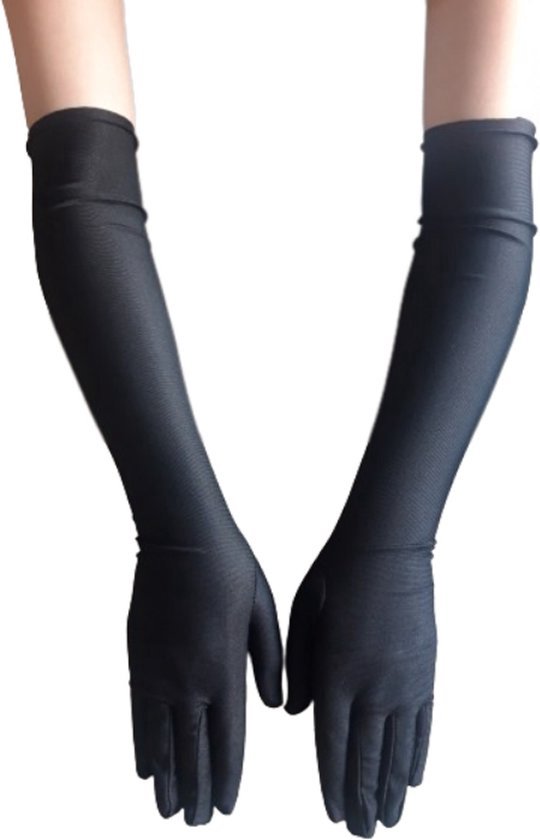 BamBella® Lange Handschoenen Zwart onesize Lange Elastische | One Size |