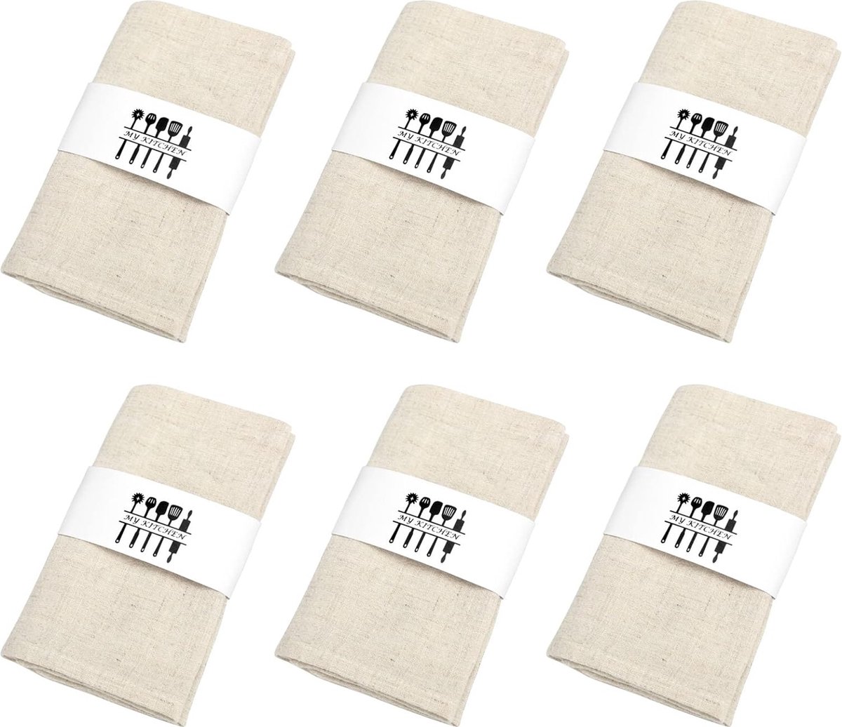 Set van 6 stoffen servetten linnen servetten linnen servetten duurzame 40 x 40 cm servetten stof linnen doek voor feesten thuis keuken eettafel tafeldecoratie diners café restaurant
