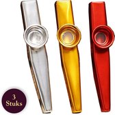 3 Stuks - MIX Kazoo - Zilver/Goud/Rood blaasinstrument - Kazoo fluit - Muziekinstrument