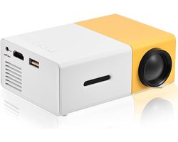Mini Beamer - Input tot 1080P - Projector - Mini Projector - HDMI - USB - Wit / Geel - Draagbaar - Ingebouwde speaker