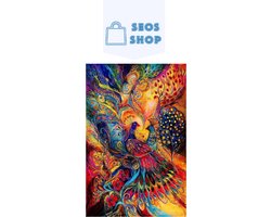 SEOS Shop ® Diamond Painting Volwassenen - Diamond Paintings Dieren - Diamond Painting Pakket Volledig - Kleurrijke Pauw - 40x50 cm