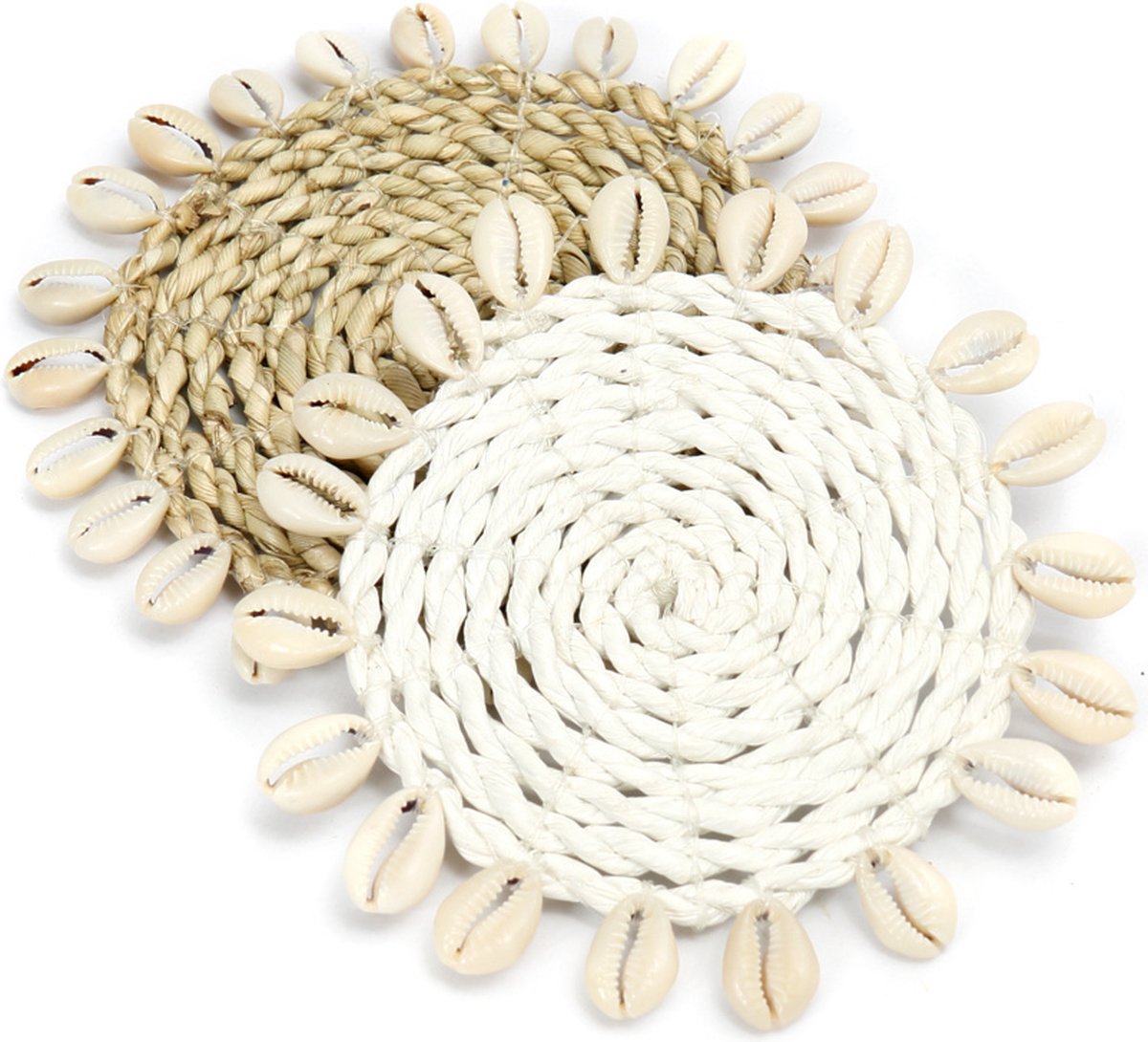 Bazar Bizar De Seagrass Shell Onderzetter - Naturel - Set van 6