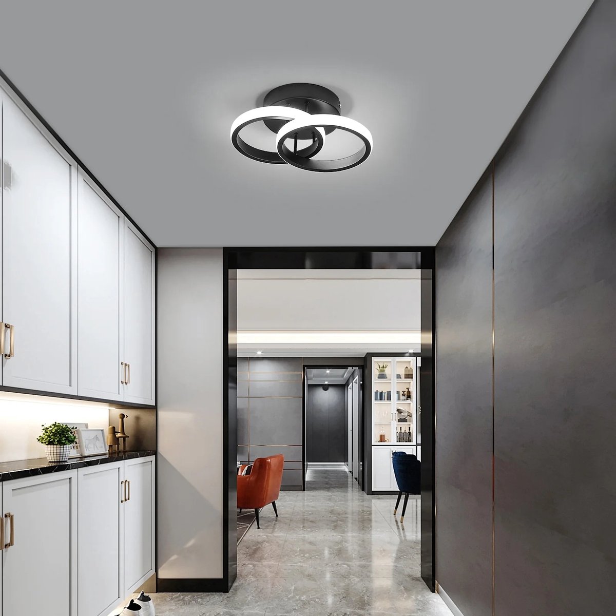 Goeco Plafondlamp - 25CM - 19W - moderne - creatieve - acryl - Koel Wit - 6500K