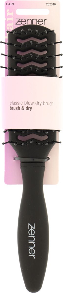 Zenner Haarborstel Classic Tunnel Vent Zwart -