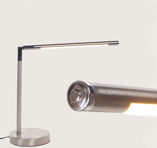 Moderne bureaulamp Ugello | 1 lichts | grijs / staal | metaal | 30 / 60 cm | Ø 13 cm voet | dimbaar | modern design