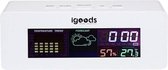 Igoods Weerstation met wekfunctie - Alarm en snooze - Min & Max temperatuur - 12/24 uur systeem