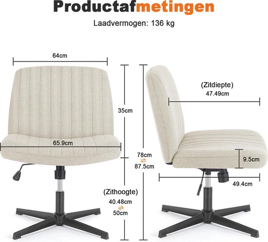 Bureaustoel zonder wielen kopen? | Aanbieding
