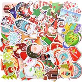 100 stuks kerststickers, kerst vinyl waterdichte stickers voor waterfles laptop reistas auto fiets skateboard gitaar mobiele telefoon hydro fles stickers voor kinderen meisjes tiener volwassenen