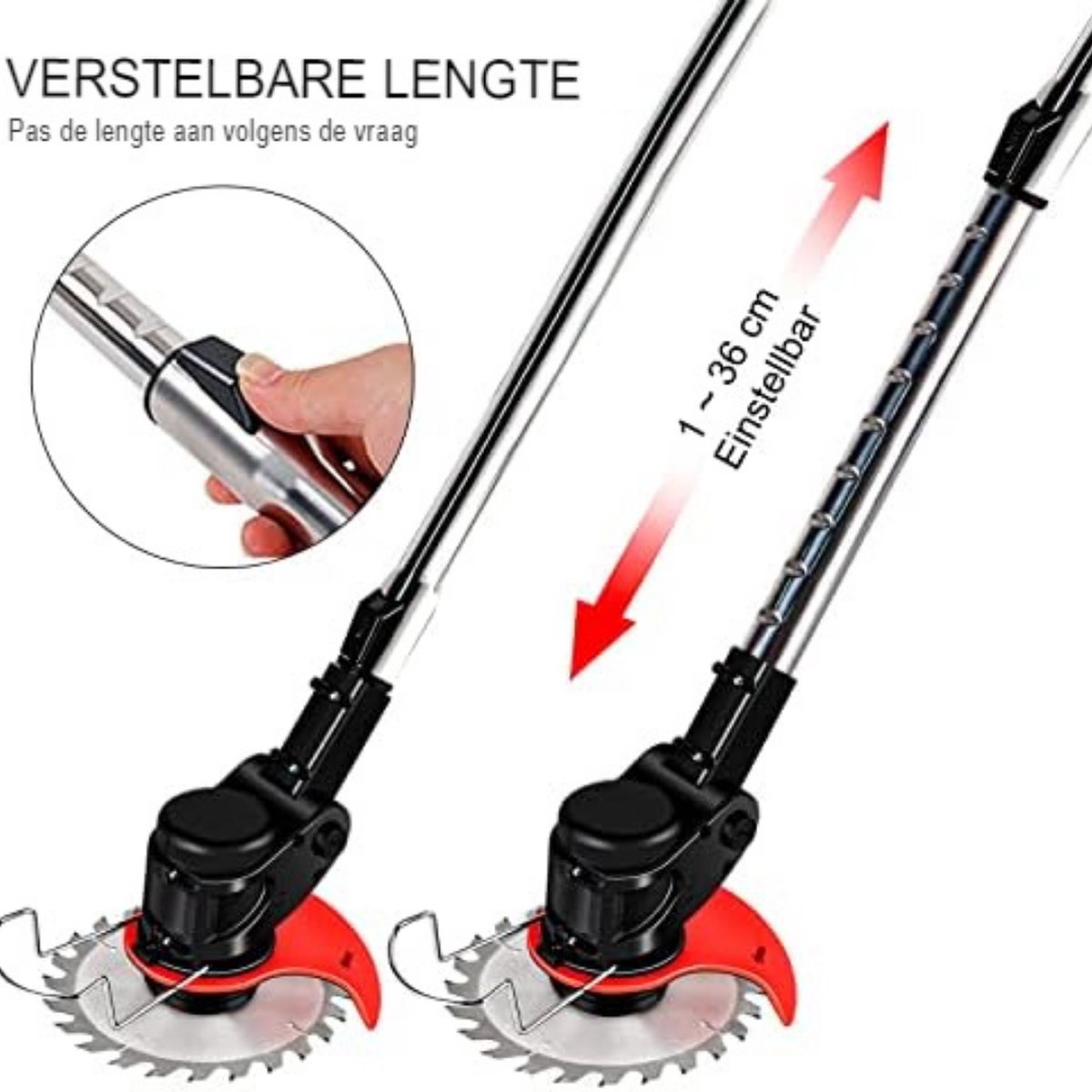 CONENTOOL 600 W accu grastrimmer met 2 x 2000 mAh accu, 24 V