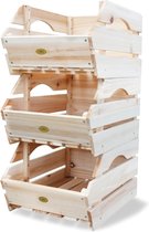 Universele massief houten stapelboxen x 3
