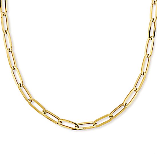 Gouden paperclip collier springslot - Closed Forever 45 cm